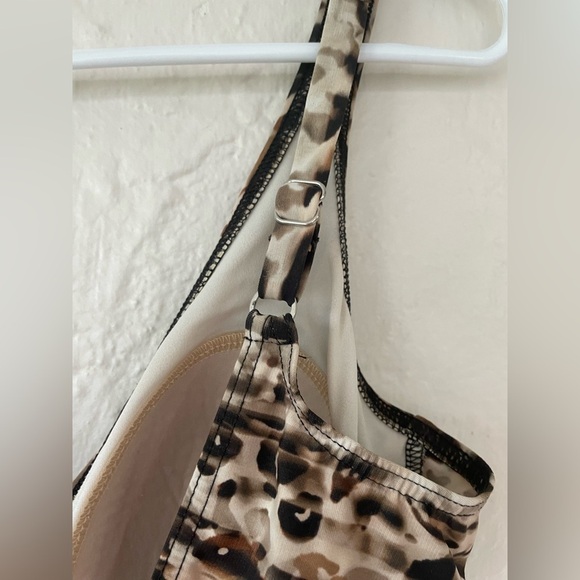MIRACLESUIT brown/black, animal print one piece swimsuit, adjustable straps; 10 - Picture 3 of 7